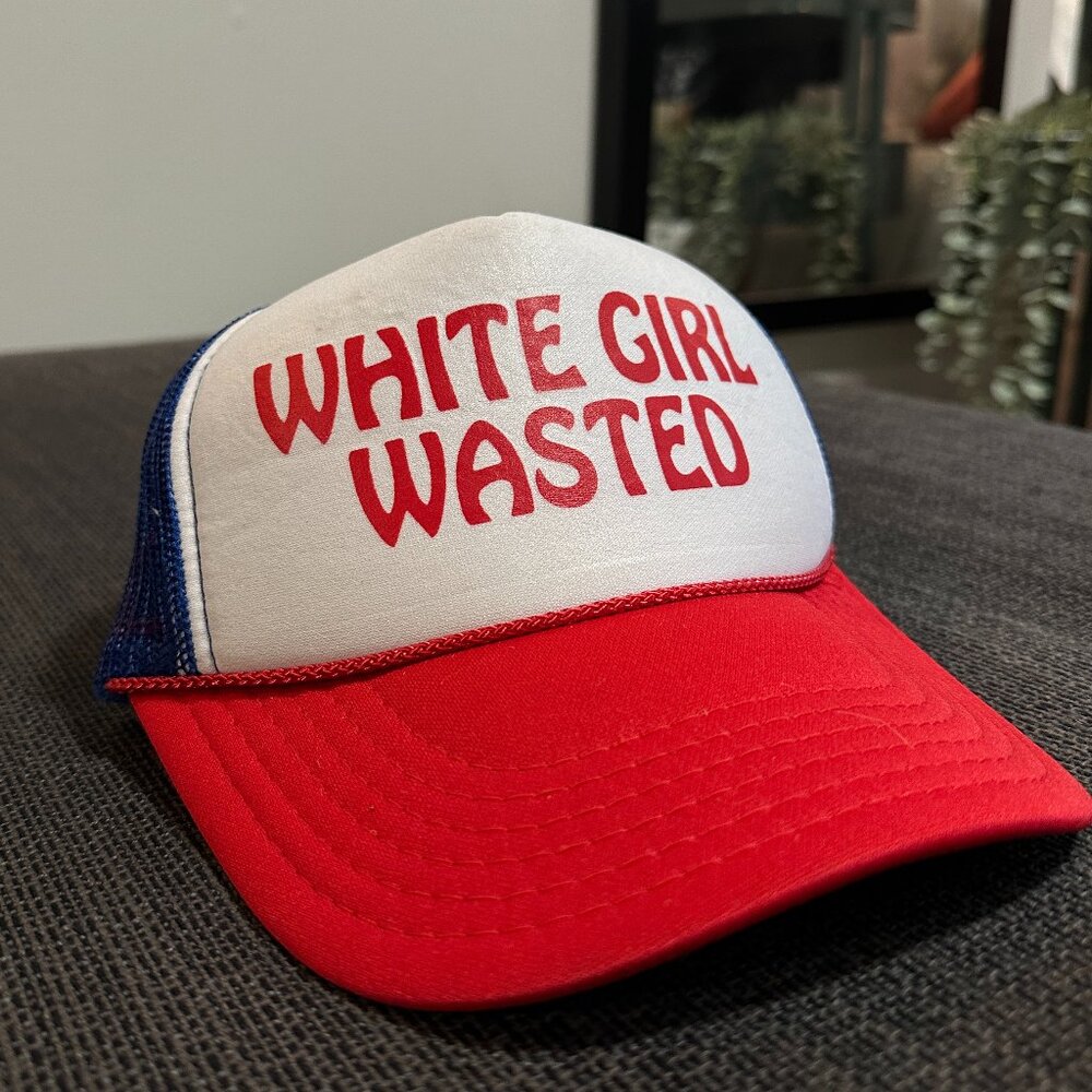 'White Girl Wasted' trucker style hat